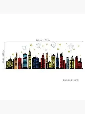 Other | Vinyl Wall Decals City Skyline Nursery Decor 8 Sheets Removable ...